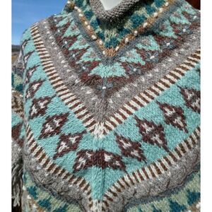 NWT Sundance Lost Horizons Heirloom Bohemian Poncho 100% Wool Handmade in Nepal